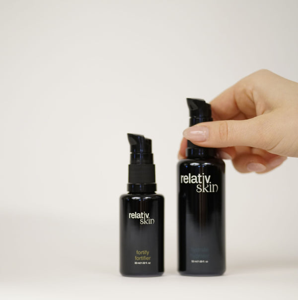 The p.m. Duo (Fortify Peptide Serum and Hydrate Ceramide Lotion) through August only. Save 25% ($23.75) when you purchase as a duo.